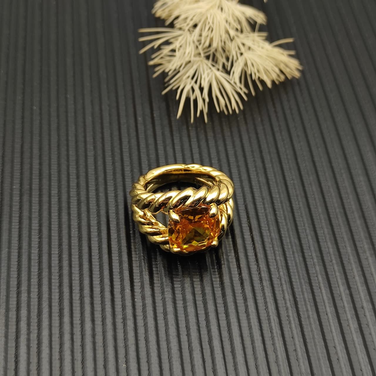 David Yurman Gold Citrine Ring